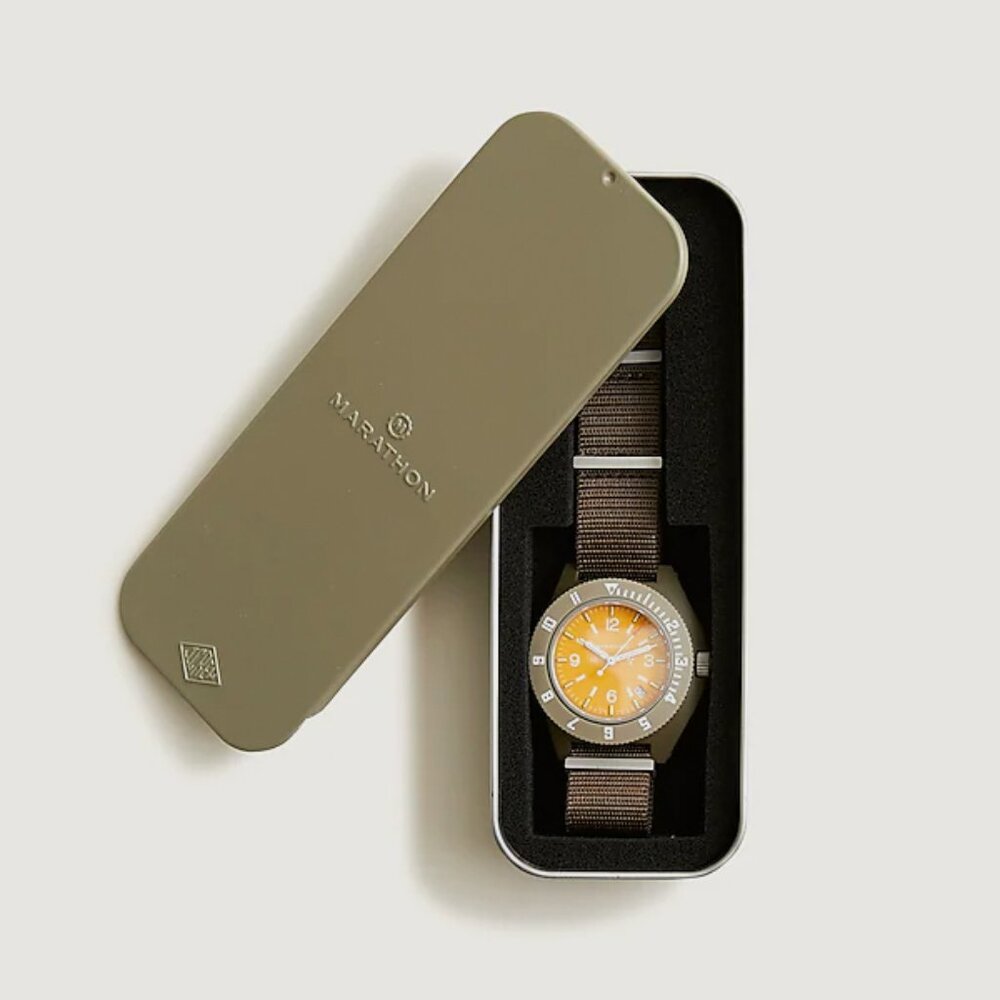 Marathon Watch Company J.Crew Pilot's Navigator with Date Watch Altitude Orange